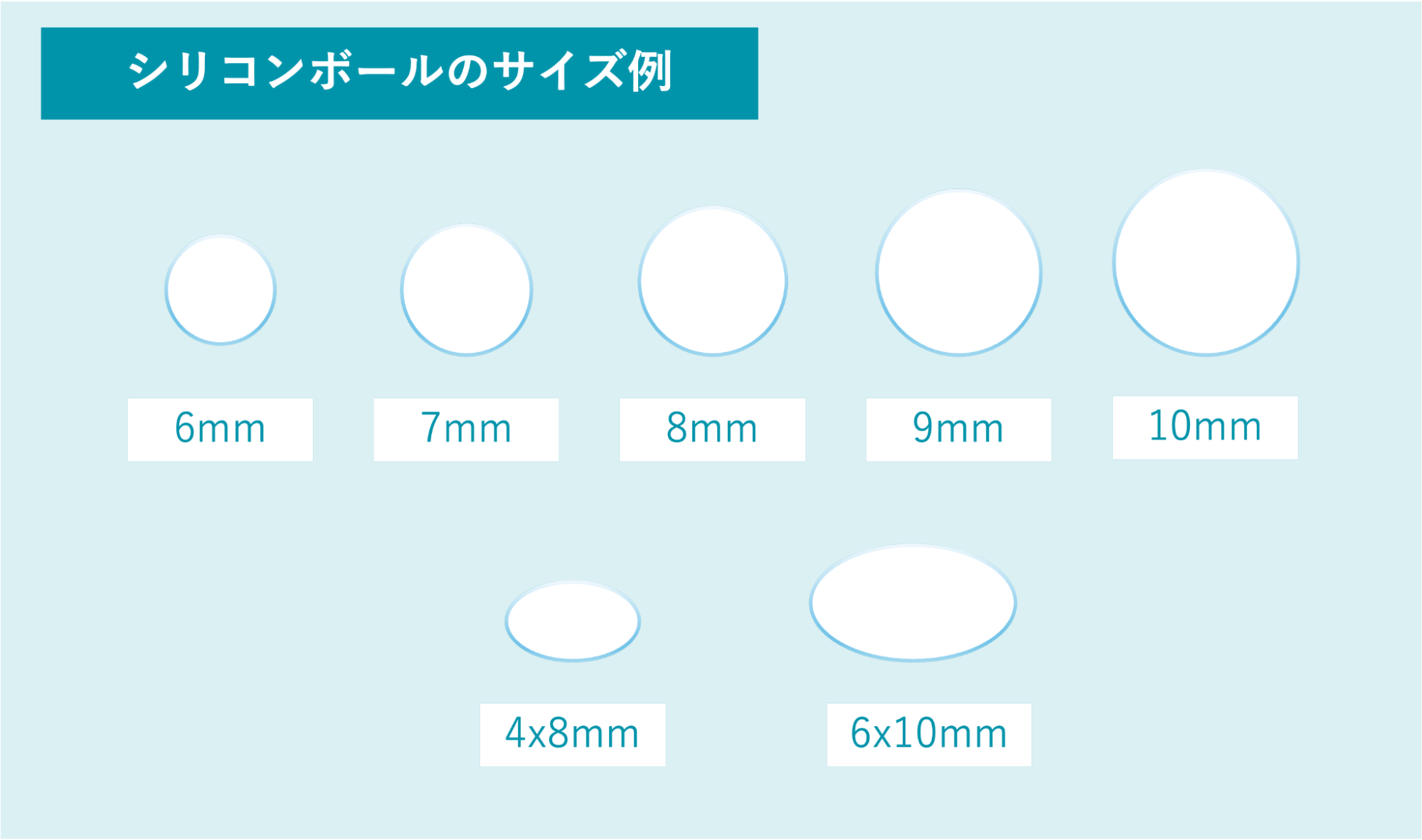 シリコンボールのサイズ例